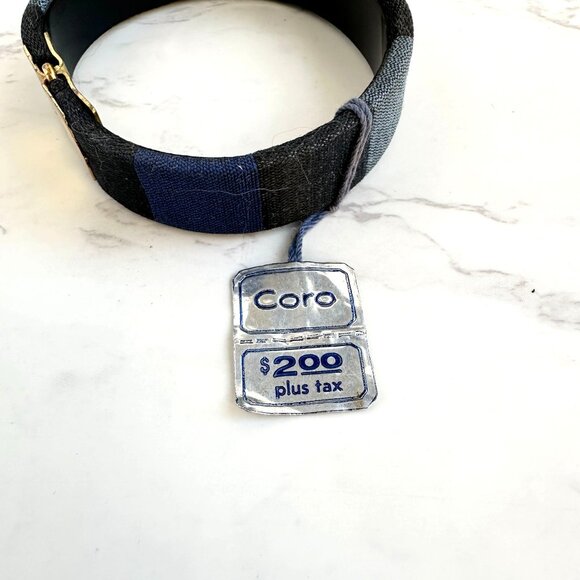 Coro Denim Bangle Bracelet With Gold-Tone Clasp New Old Stock - Picture 6 of 7